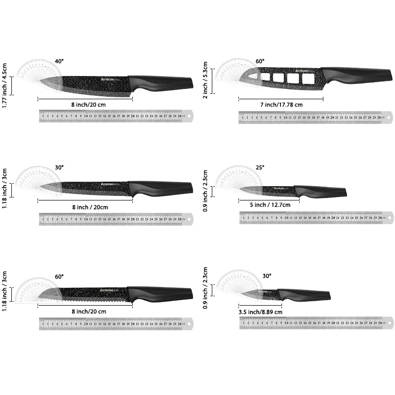 6PCS Stainless Steel Kitchen Knife Set