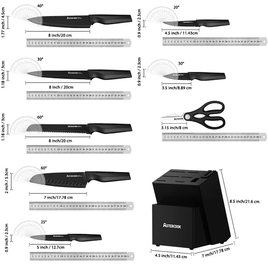 15-Piece Stainless Steel Knife Block Set