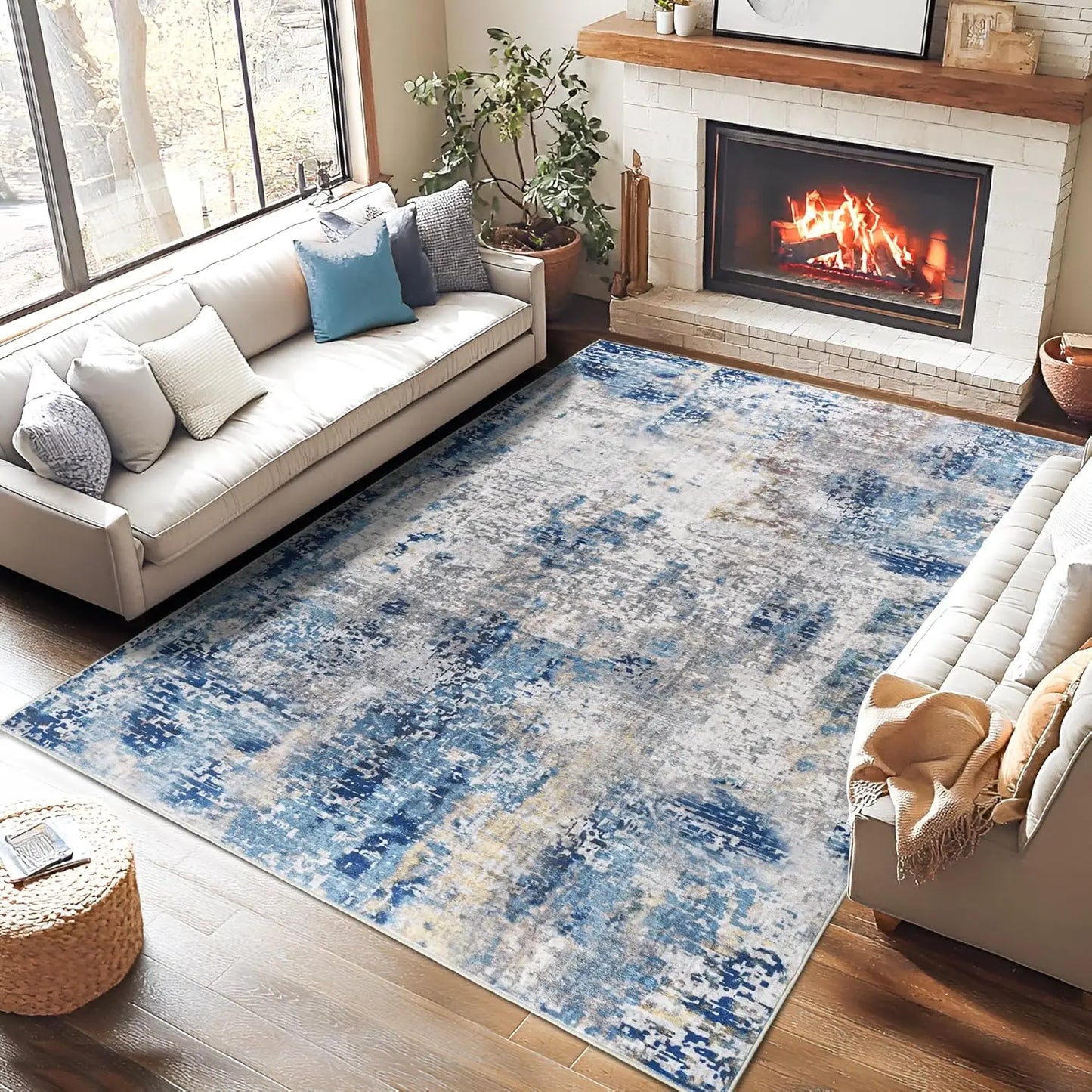 Modern Abstract Boho Area Rug for Living Rooms
