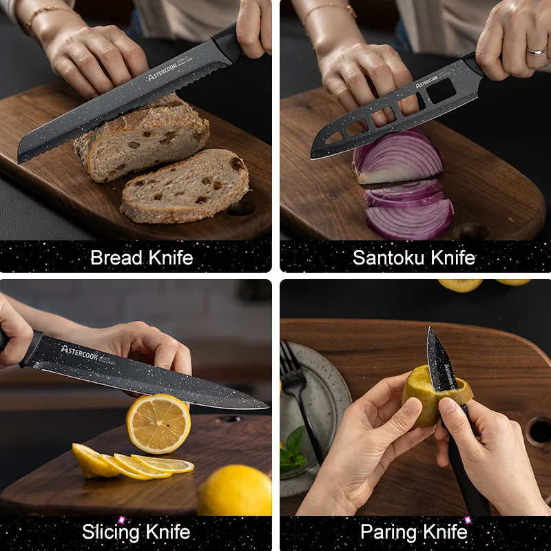 6PCS Stainless Steel Kitchen Knife Set