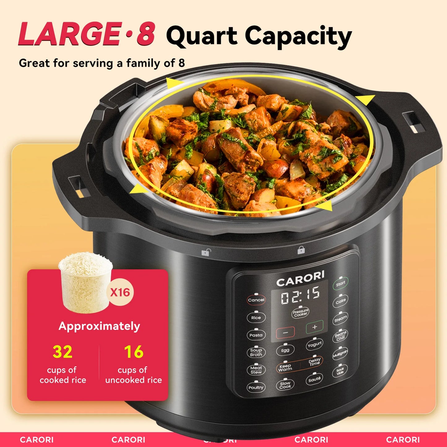 1200W 12-in-1 Electric Pressure Cooker