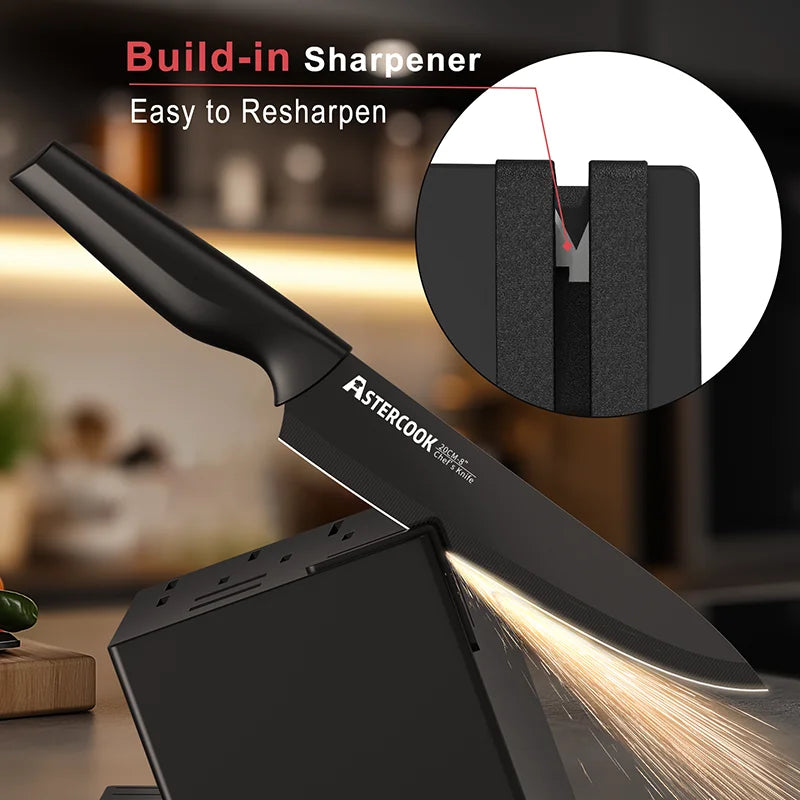 15-Piece Stainless Steel Knife Block Set