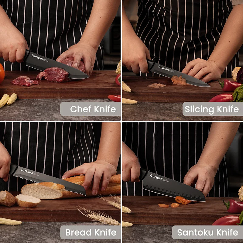 15-Piece Stainless Steel Knife Block Set