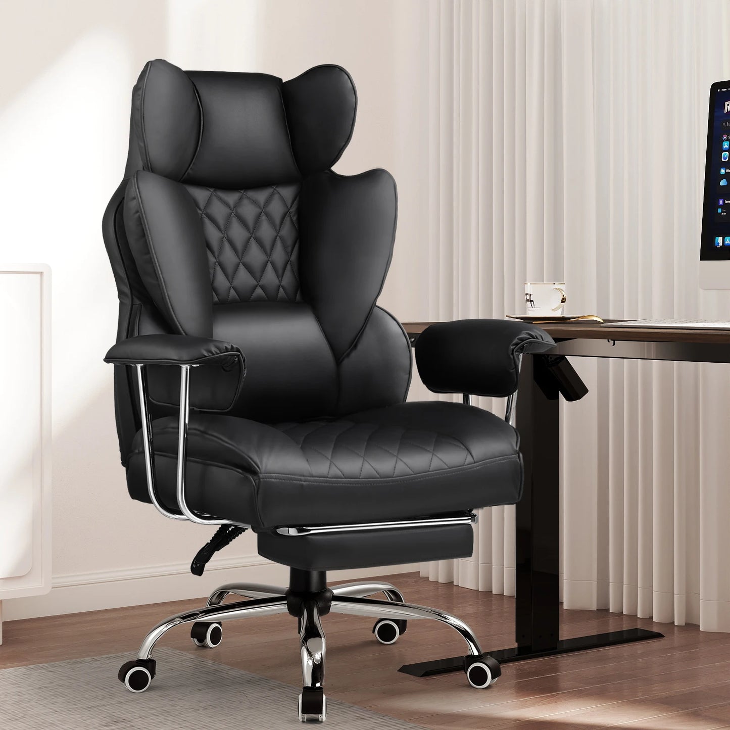 Big Tall Gaming Chair Ergonomic Office Footrest