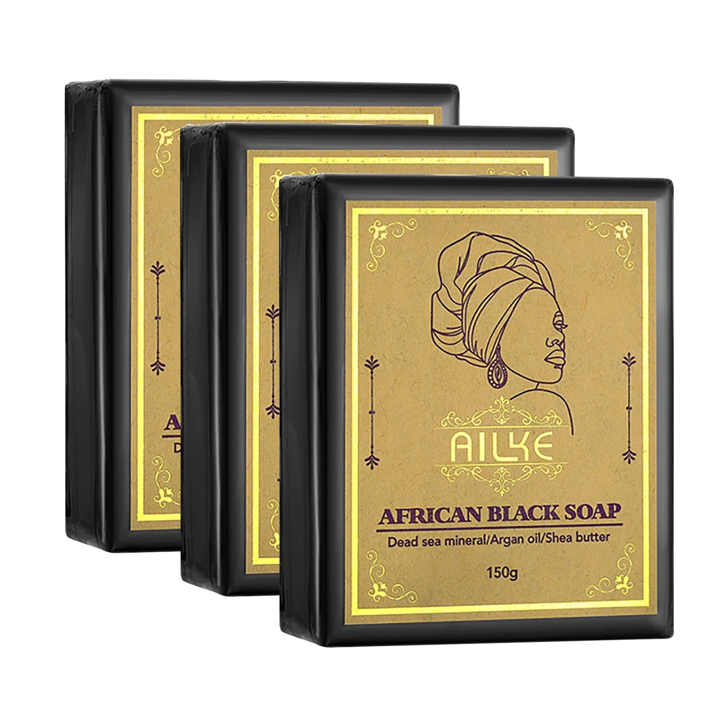 AILKE African Natural Black Soap Bar