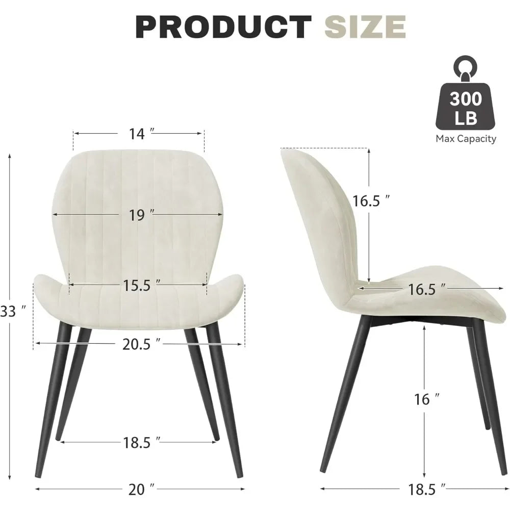 Set of 4 Modern Upholstered Dining Chairs