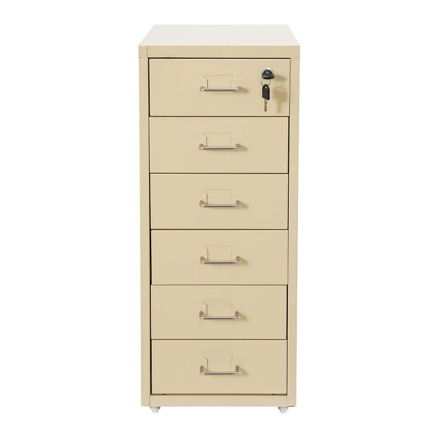 6-Drawer Lockable Rolling Metal File Cabinet