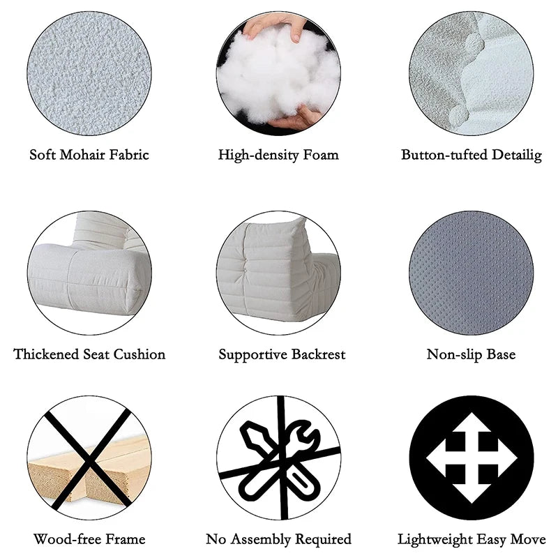 Comfy Teddy Fabric Bean Bag Sofa Chair