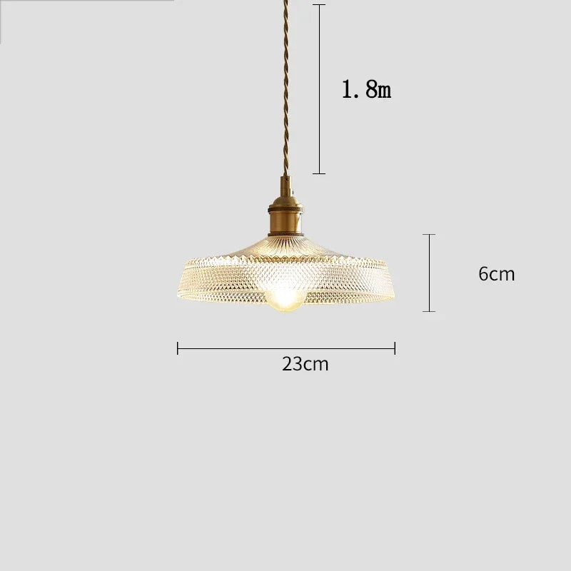 Nordic Retro Glass Flower Pendant Light