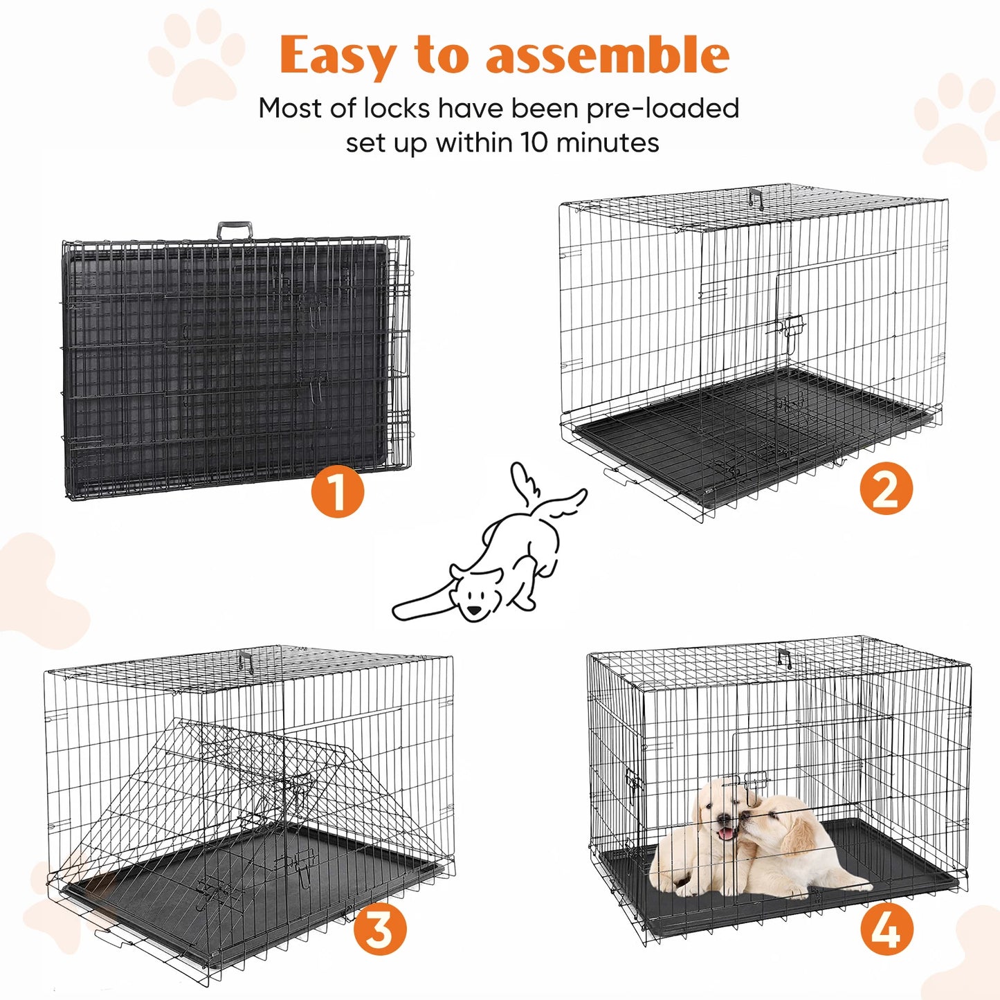 Double Door Extra Large Dog Cage