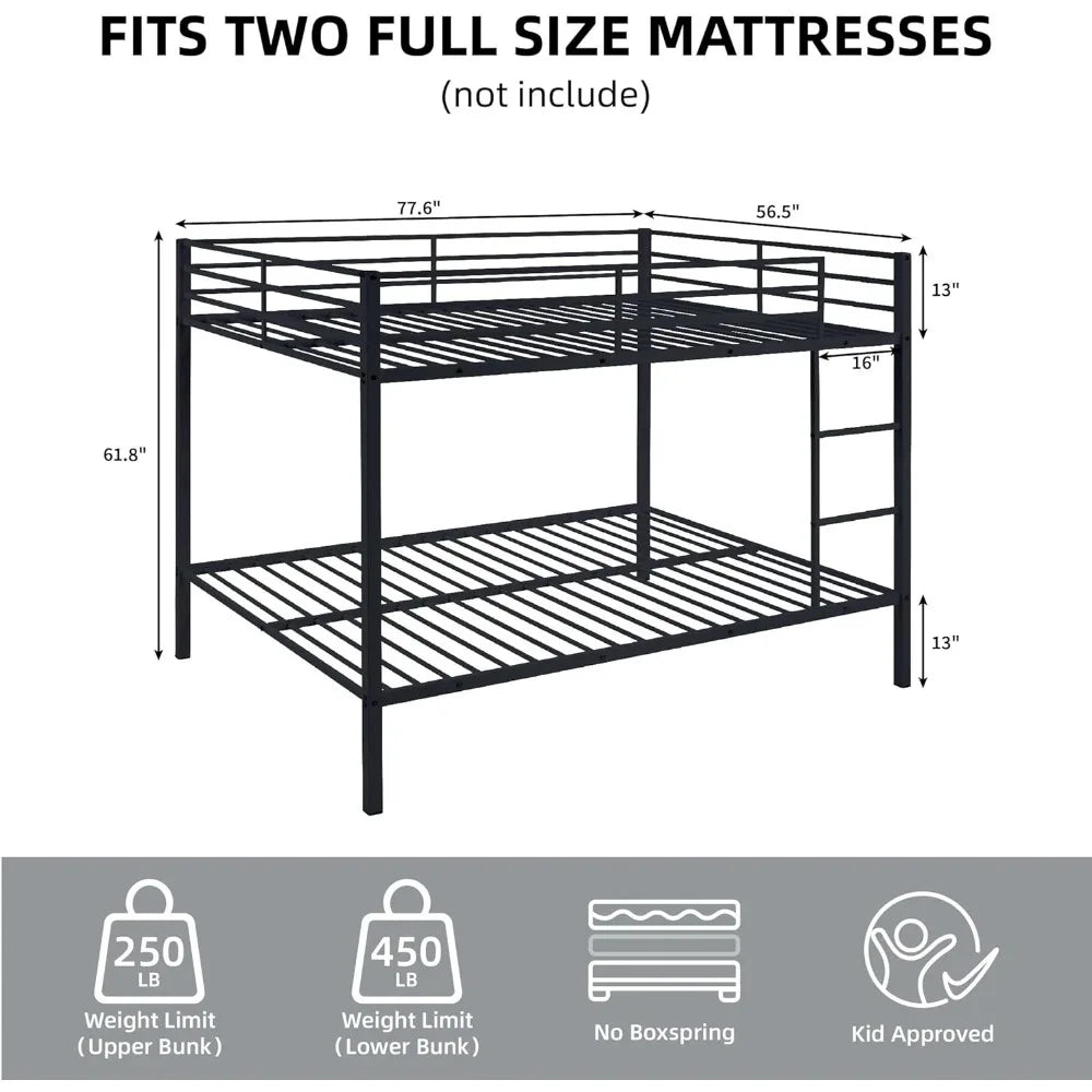 Full Metal Bunk Bed Heavy Duty Frame