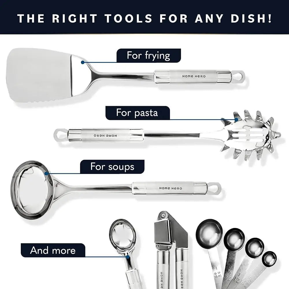 54-Piece Stainless Steel Kitchen Utensils Set
