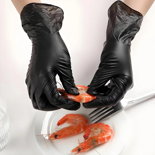 100-Pack Disposable Nitrile Gloves Food Safe