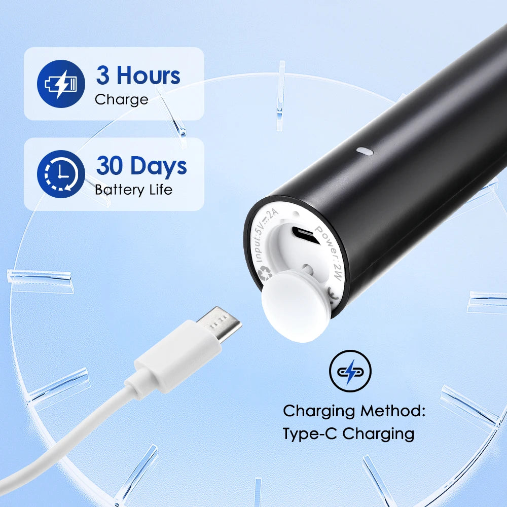 Electric Toothbrush Waterproof Smart Timer Rechargeable