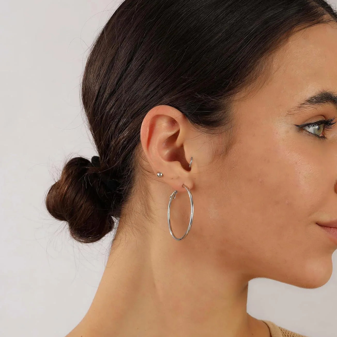 6-Pair Stainless Steel Hoop Earrings Set