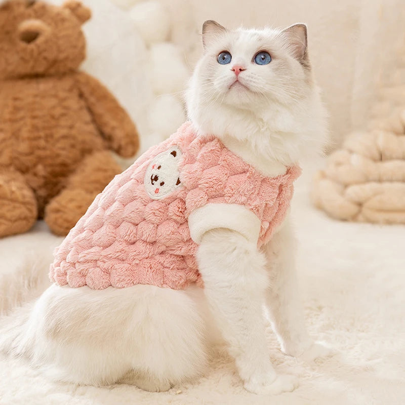 Plush Cat Puppy Winter Jacket Warm Pet Coat