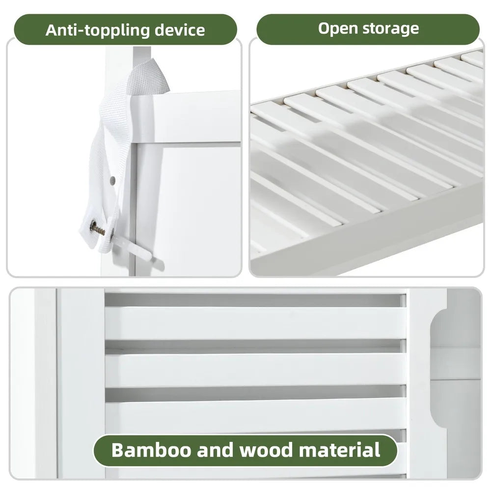 Bamboo Over Toilet Bathroom Storage Cabinet Shelves