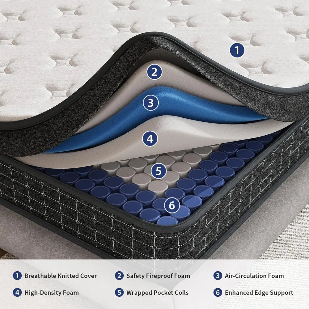 12 Inch Pocket Coil Mattress in a Box