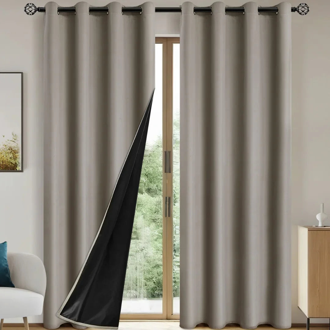 Modern 100% Blackout Solid Window Curtains