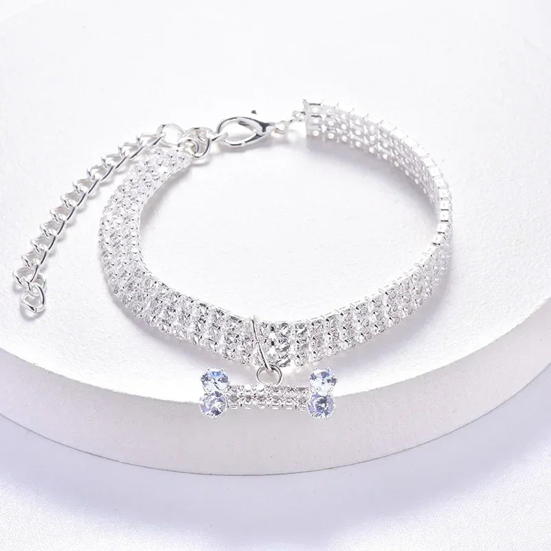 Luxury Adjustable Diamond Pet Collar Necklace