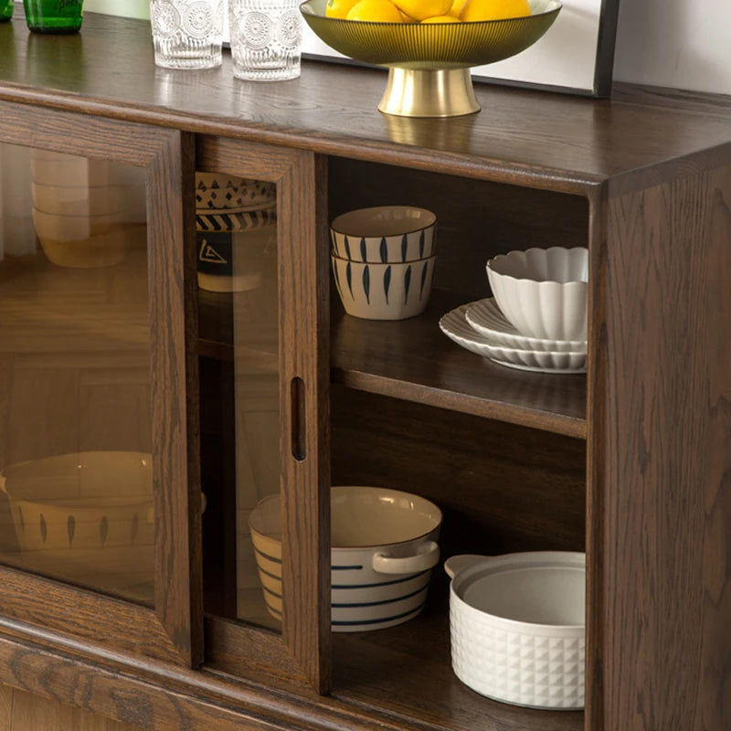 Modern Minimalist Walnut Wall Mounted Sideboard Cabinet