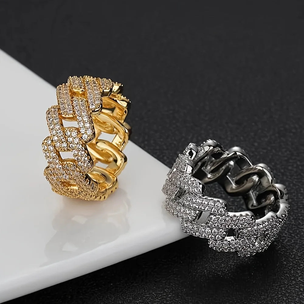 S925 Moissanite Hip Hop Cuban Ring