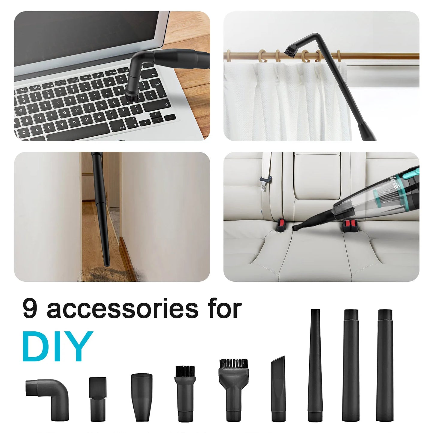 Corded Handheld Vacuum Cleaner 16Kpa Powerful Suction