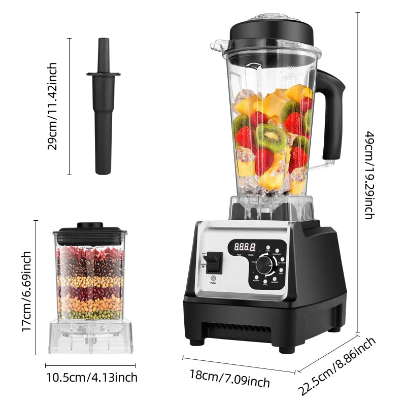 Powerful Dual-Container Countertop Blender & Food Processor