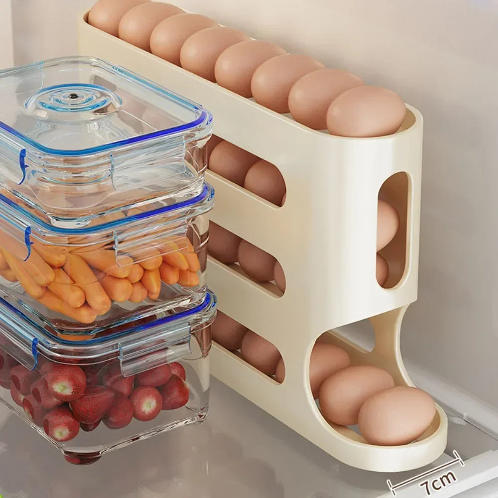 4-Layer Automatic Rolling Egg Storage Rack