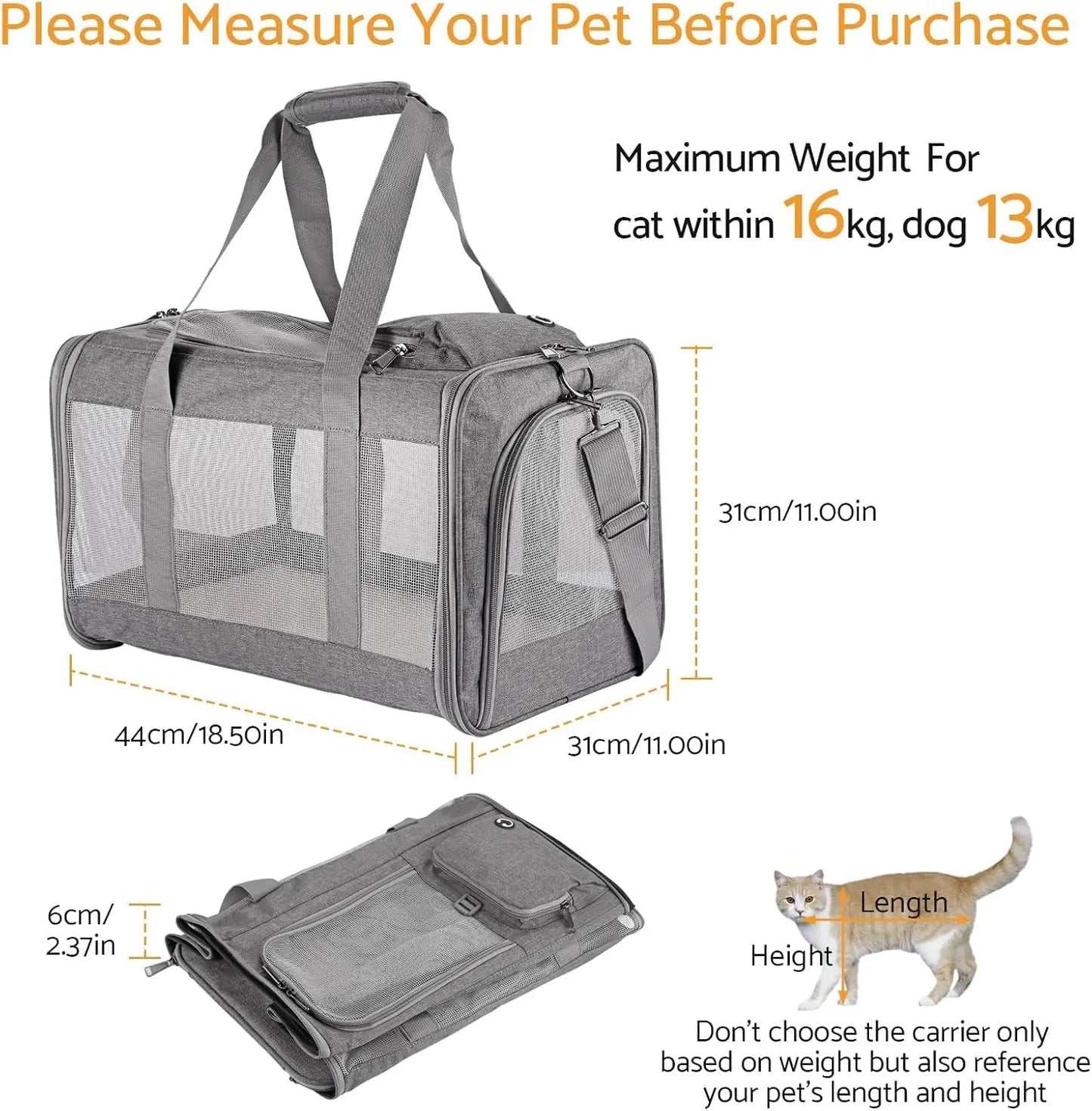 Airline-Approved Soft Pet Carrier for Travel