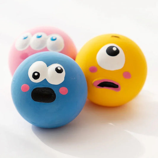 Durable Dog Chew Ball Squeaky Rubber Toy