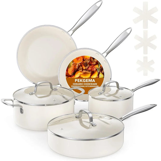 11pcs Ceramic Nonstick Cookware Set Oven Safe