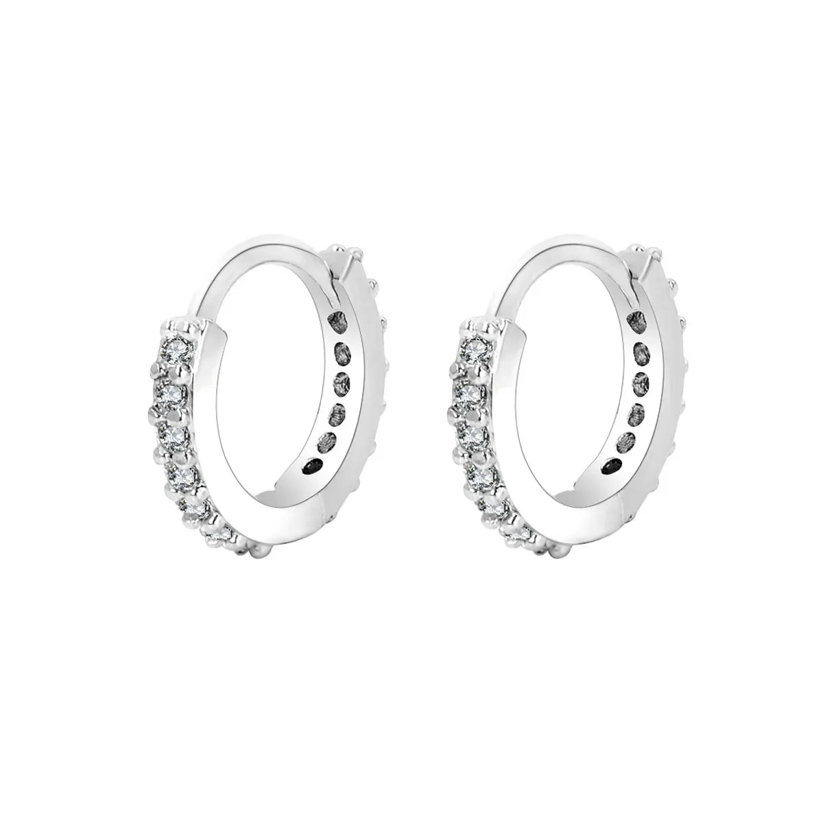 Stainless Steel Crystal Zirconia Huggie Earrings