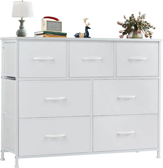 7-Drawer Fabric Dresser Organizer TV Stand