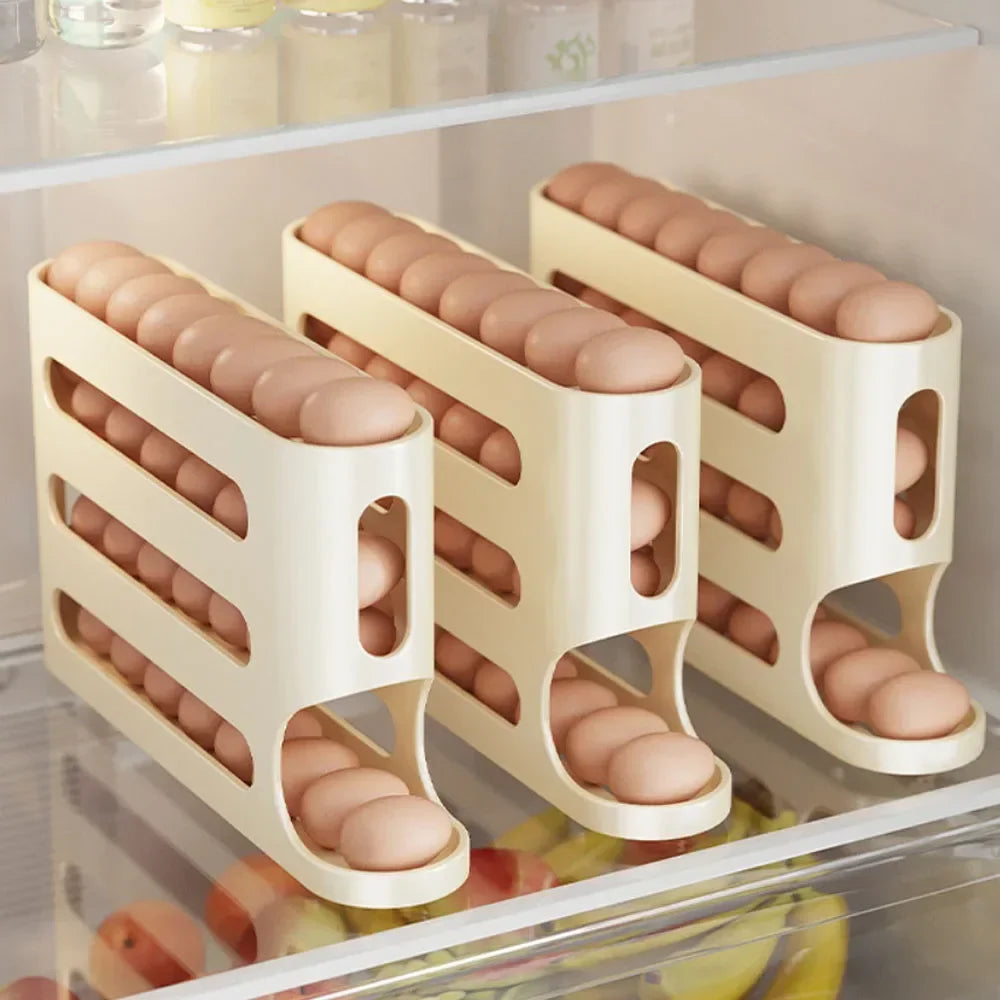 4-Layer Automatic Rolling Egg Storage Rack