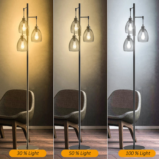 70" Tree Floor Lamp with 3 Bulbs Included