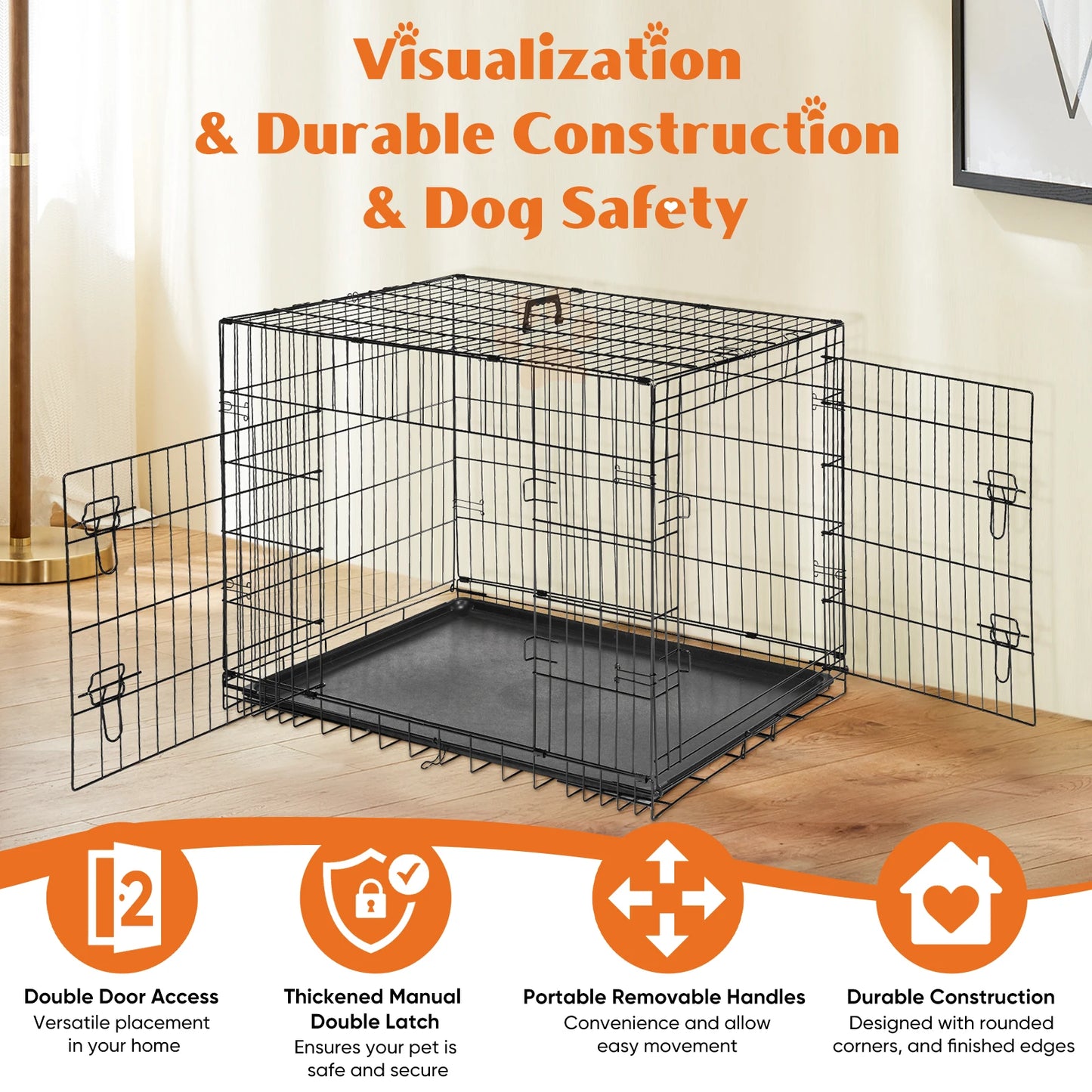 Double Door Extra Large Dog Cage