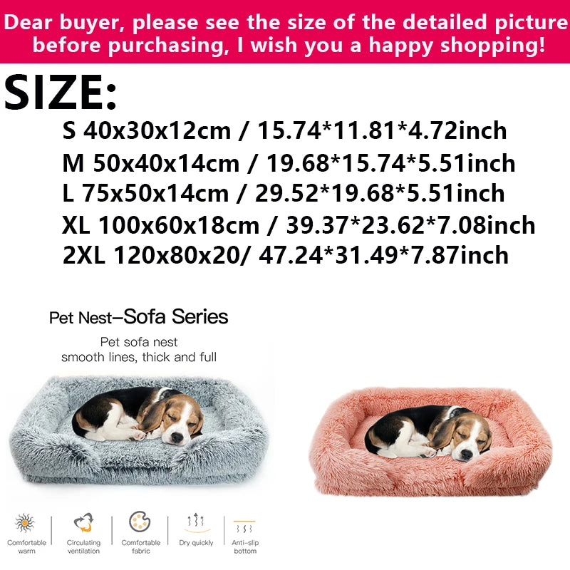Orthopedic Dog Bed Large Dogs Plush Washable