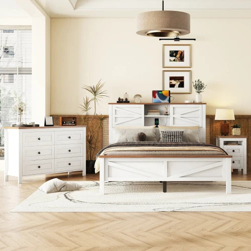 Farmhouse Bedroom Set Bed Nightstand Dresser