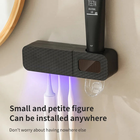 Smart Wall-Mounted Toothbrush Rack Toothpaste Dispenser 3-Slot
