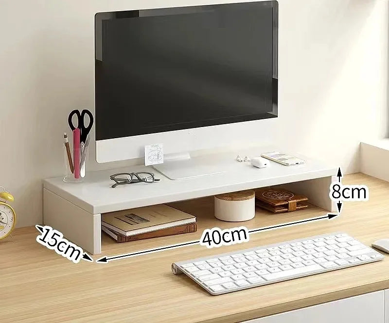 Ergonomic Wood Monitor Riser & Desk Organizer