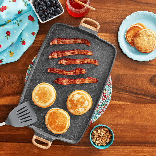 Cast Aluminum Double Griddle Nonstick Kitchen Cookware