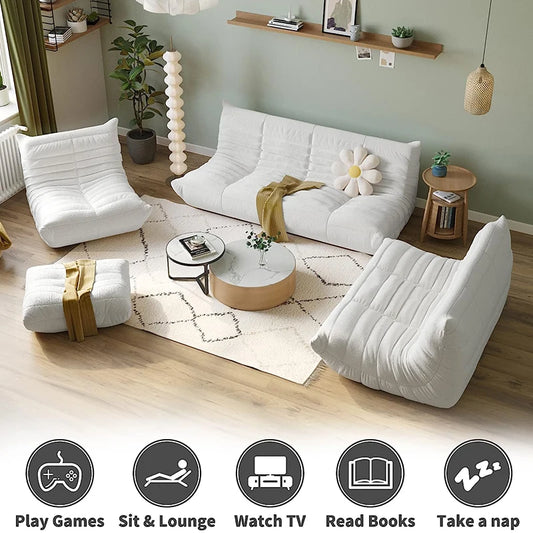 Comfy Teddy Fabric Bean Bag Sofa Chair