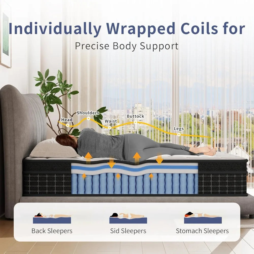 12 Inch Pocket Coil Mattress in a Box