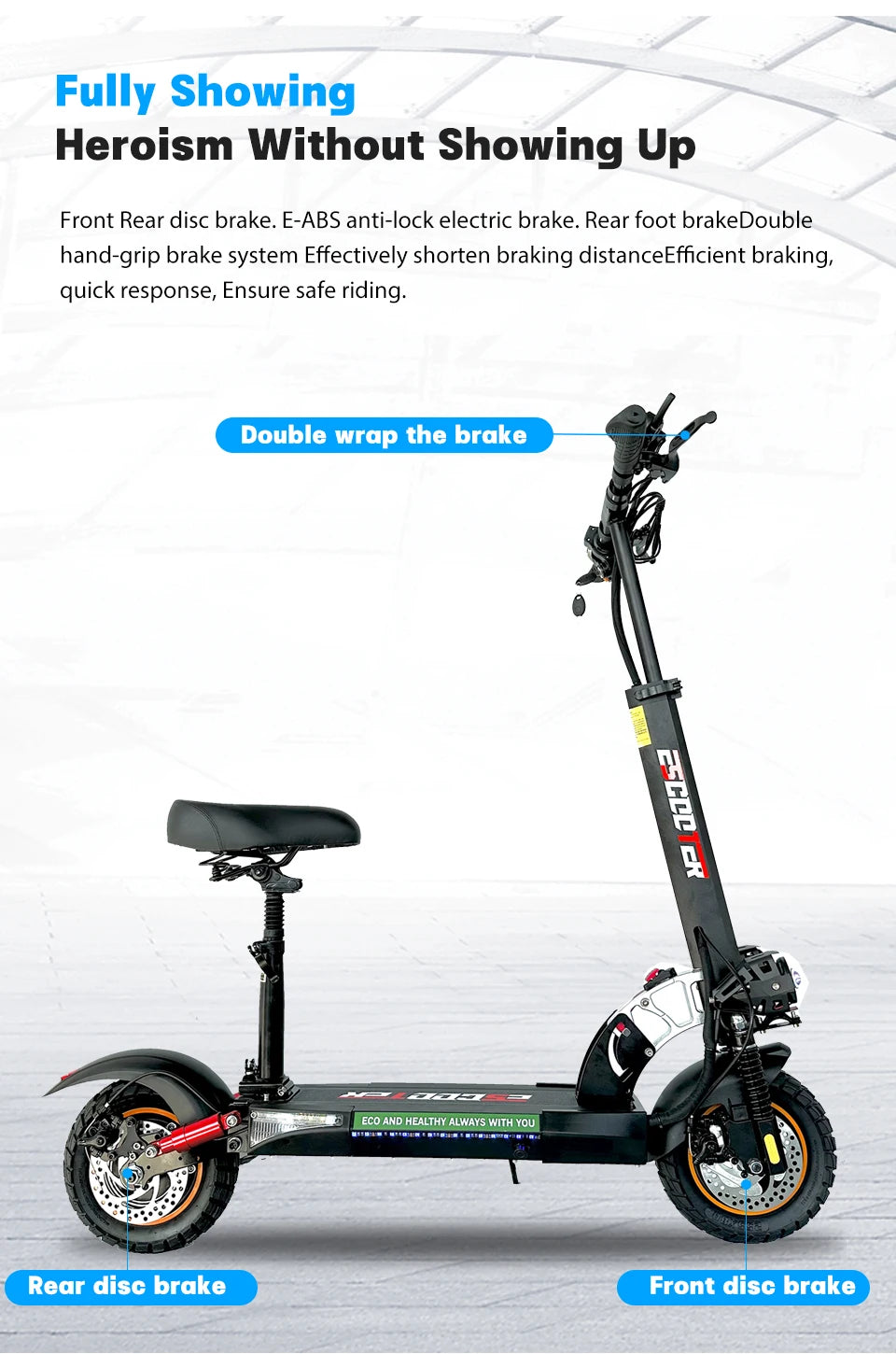 800W Adult Electric Scooter Long Range 48V