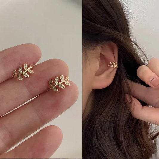 Gold Stainless Steel Clip-On Ear Cuffs