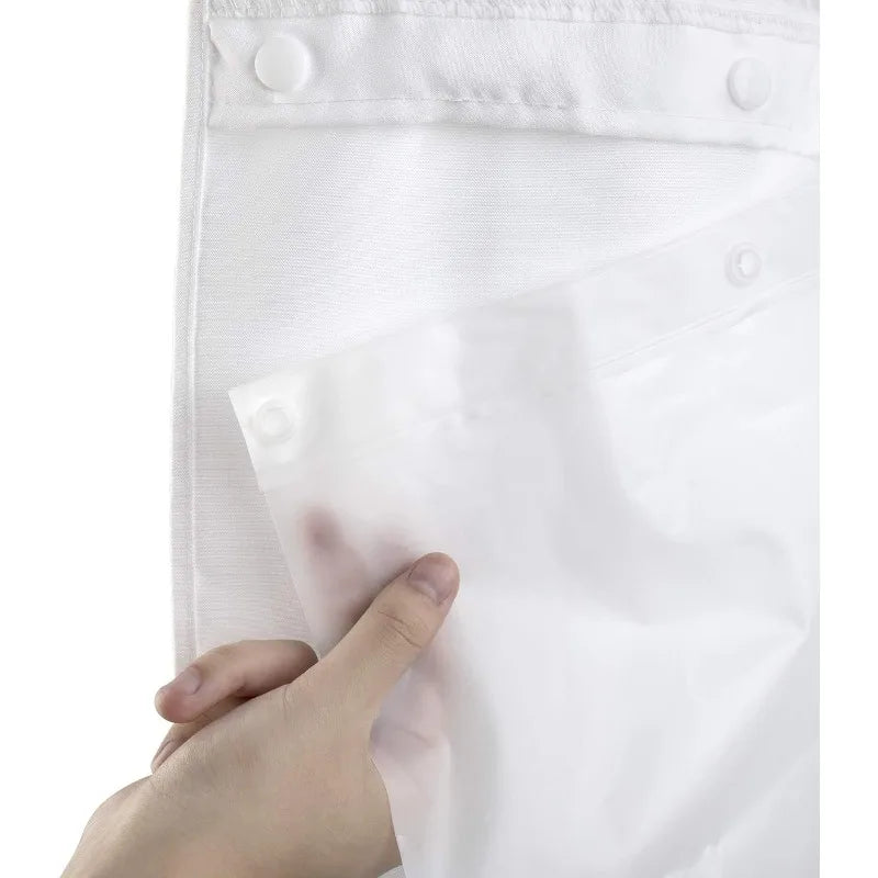 Snap-In Waterproof Frost Shower Curtain Liner