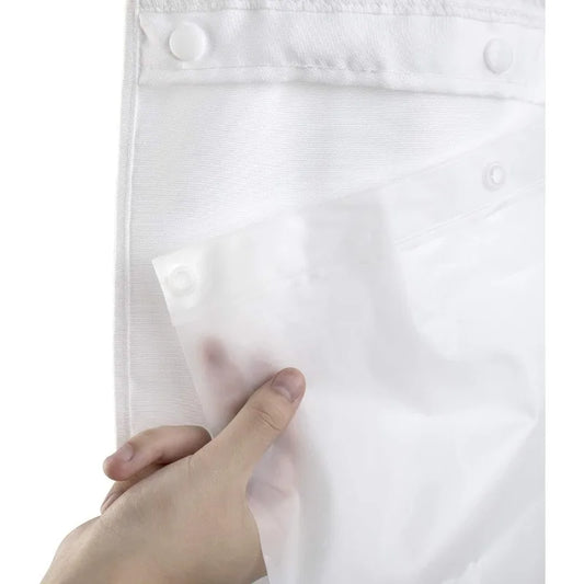 Snap-In Waterproof Frost Shower Curtain Liner