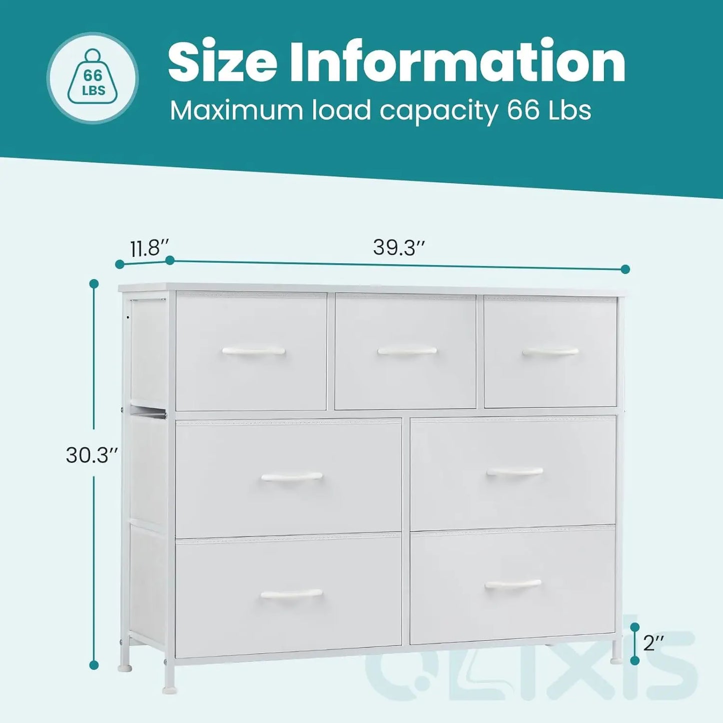 7-Drawer Fabric Dresser Organizer TV Stand