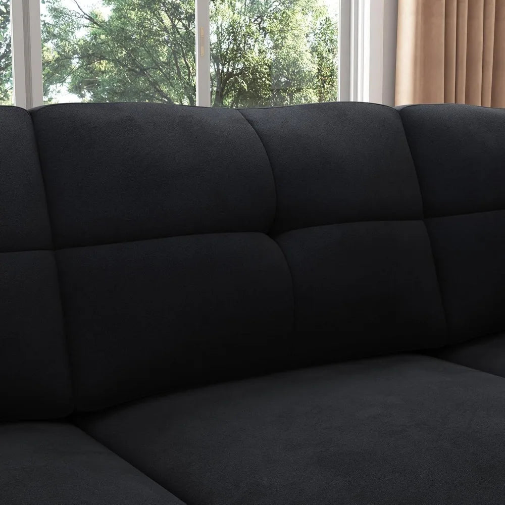 Convertible L-Shaped Sectional Sofa Living Room